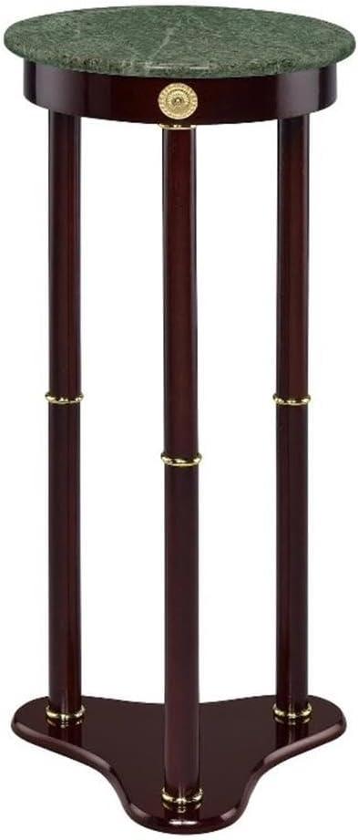 Monarch Specialties Edie Round Marble Top Accent Table Merlot