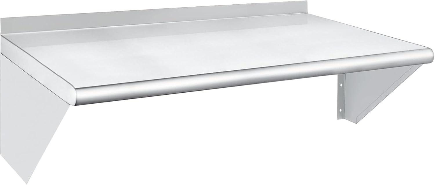 AmGood 18 in. x 36 in. Stainless Steel Wall Shelf | NSF Certified | Appliance & Equipment Metal Shelving | Kitchen, Restaurant, Garage, Laundry, Utility Room