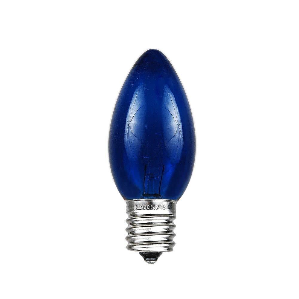 Novelty Lights Twinkle blue C9 Incandescent Traditional Vintage Christmas Replacement Bulbs 25 Pack