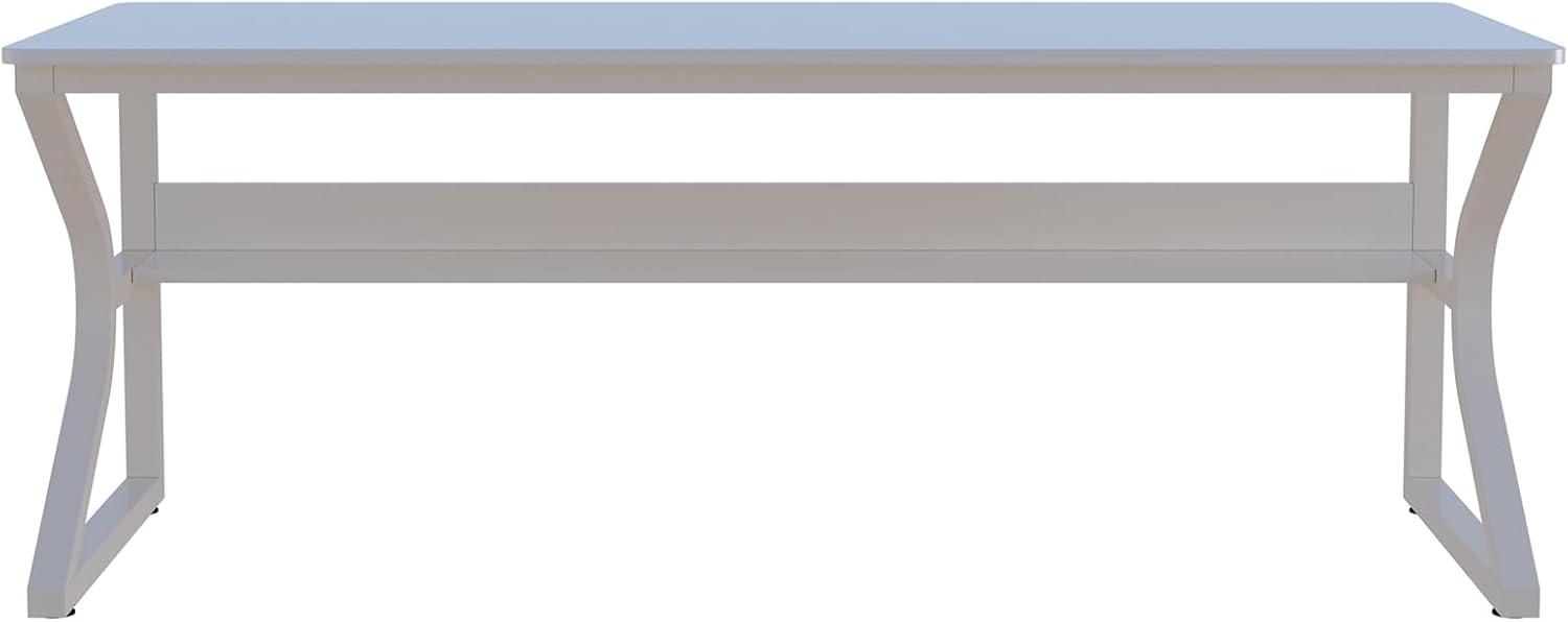 Latitude Run® Extra Long Desk with Bookshelf - 71" Double Long Writing Table for 2-Person Workstation