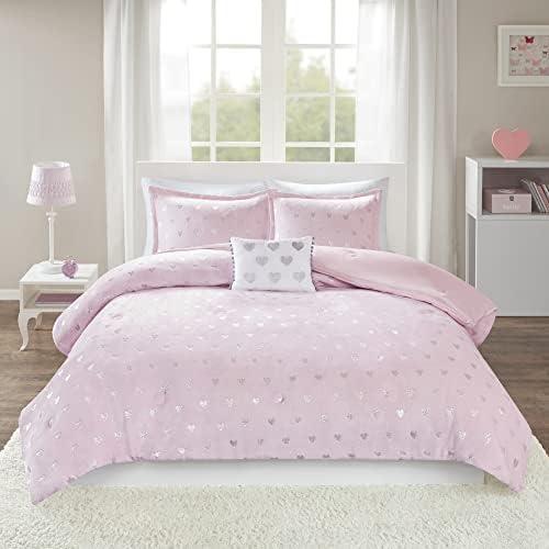 Rosalie Metallic Printed Plush Comforter Set