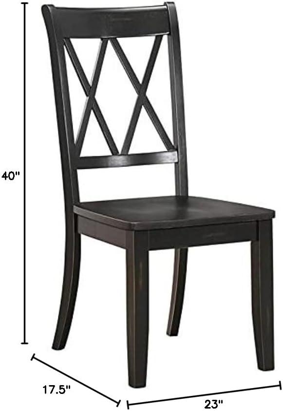 Home Furniture Dining Room Side Chair, Black, set of 2