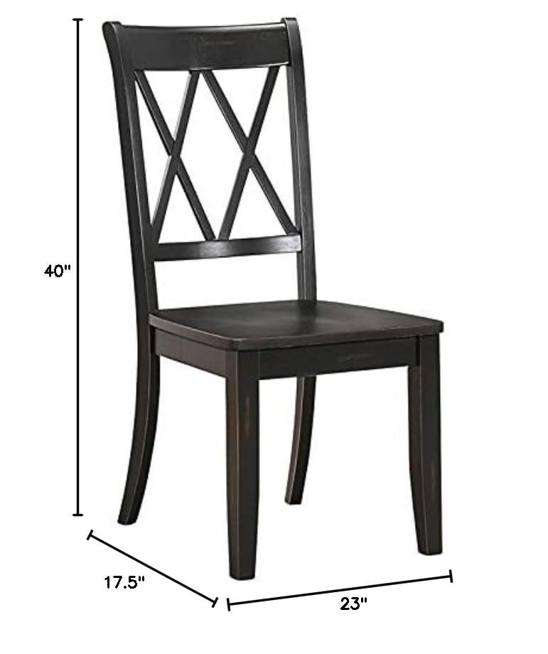 NicBex Set of 2 Transitional Style Dining Chair Kitchen Upholstered High Backrest Side Chair for Dining Room,Black