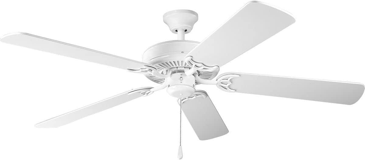 P2501-30-Progress Lighting-AirPro - Wide - Ceiling Fan in Transitional style - 52 Inches wide by 13.5 Inches high-White/Washed Oak Finish