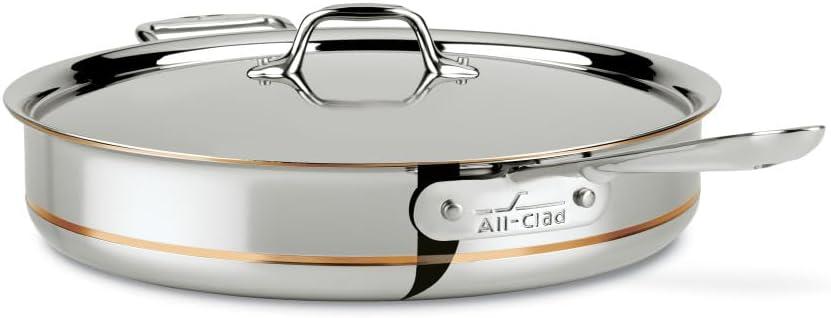 Copper Core 6 Quart Stainless Steel Sauté Pan with Lid