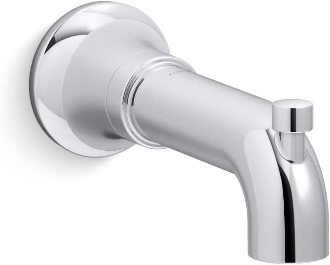 Polished Chrome Wall-Mount Tub Spout with Diverter