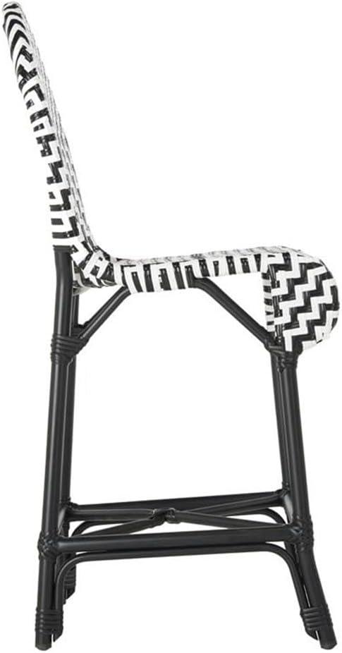 Shea Counter Stool - Black/White - Safavieh