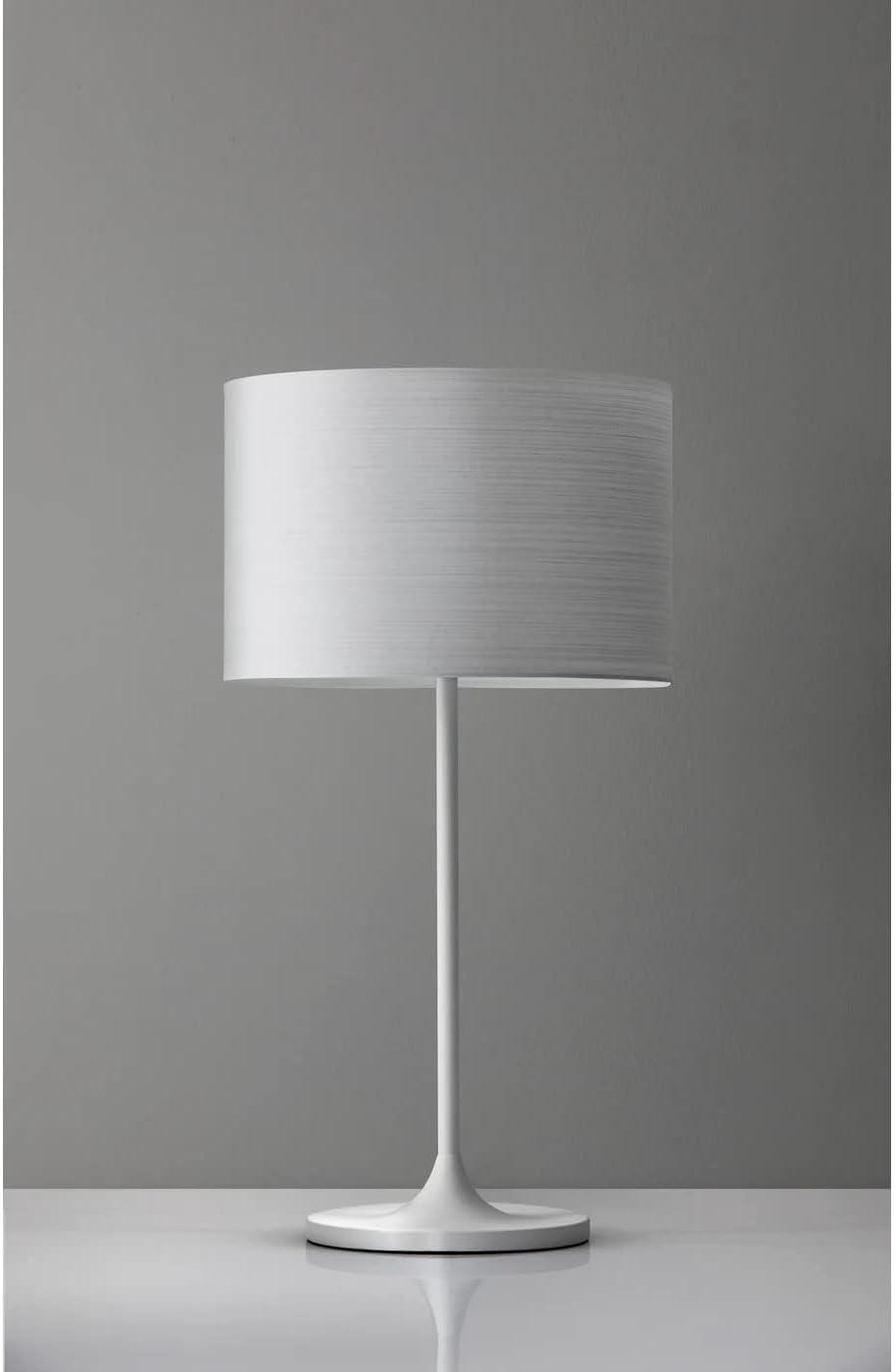 22.5" Oslo Collection Table Lamp White - Adesso: Scandinavian Design, Metal Base, Japanese Paper Shade