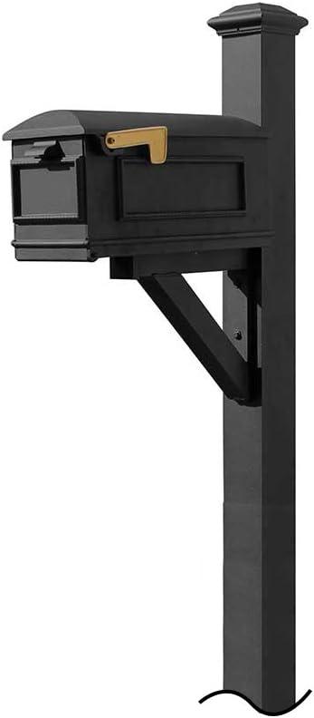 Black Aluminum Small Lockable Mailbox with Pyramid Finial