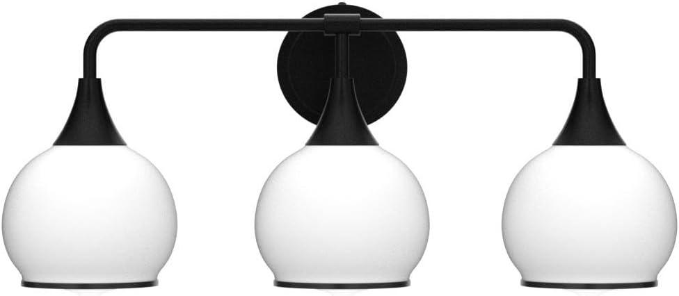 Black and Gold Bathroom Light Fixtures 2-Lights Vanity Lights with Clear Glass Shade Bathroom Vanity Light 14 Inch Wall Sconces(Exclude E26 Bulb)…