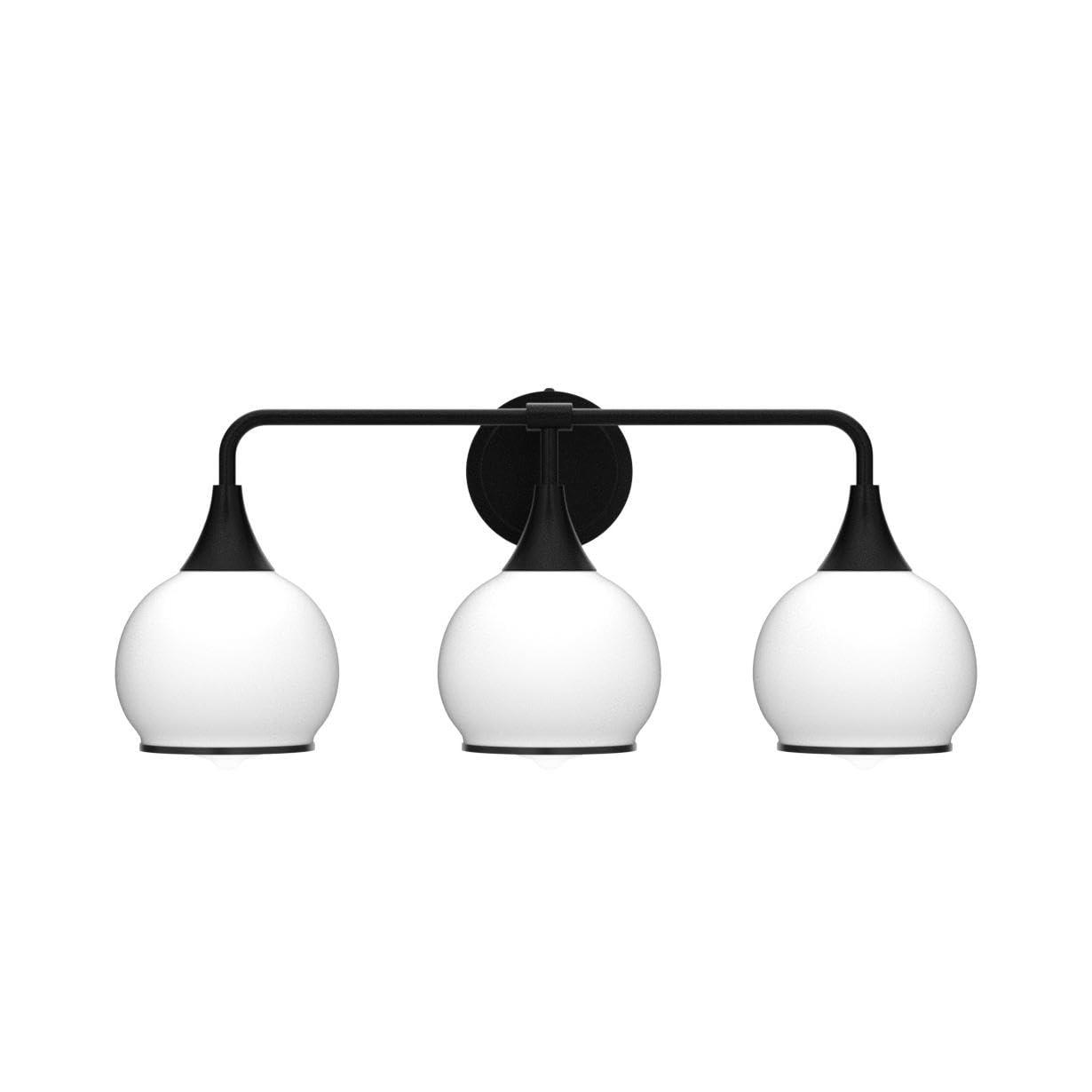 Black and Gold Bathroom Light Fixtures 2-Lights Vanity Lights with Clear Glass Shade Bathroom Vanity Light 14 Inch Wall Sconces(Exclude E26 Bulb)…