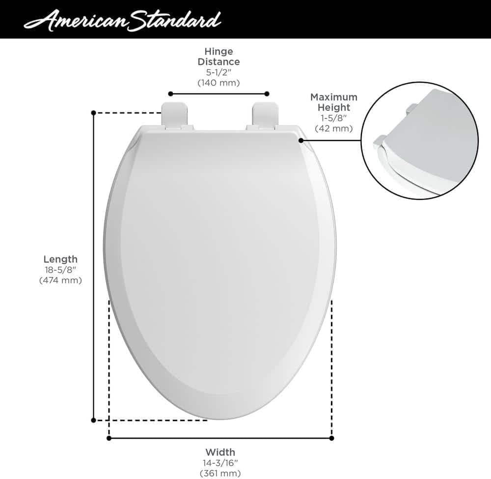 White Antimicrobial Slow-Close Elongated Toilet Seat