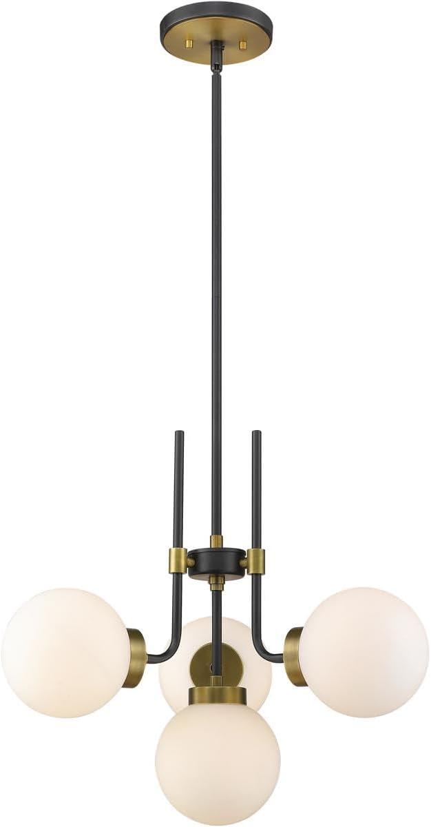 Z-Lite Parsons 4 - Light Chandelier in  Matte Black/Olde Brass