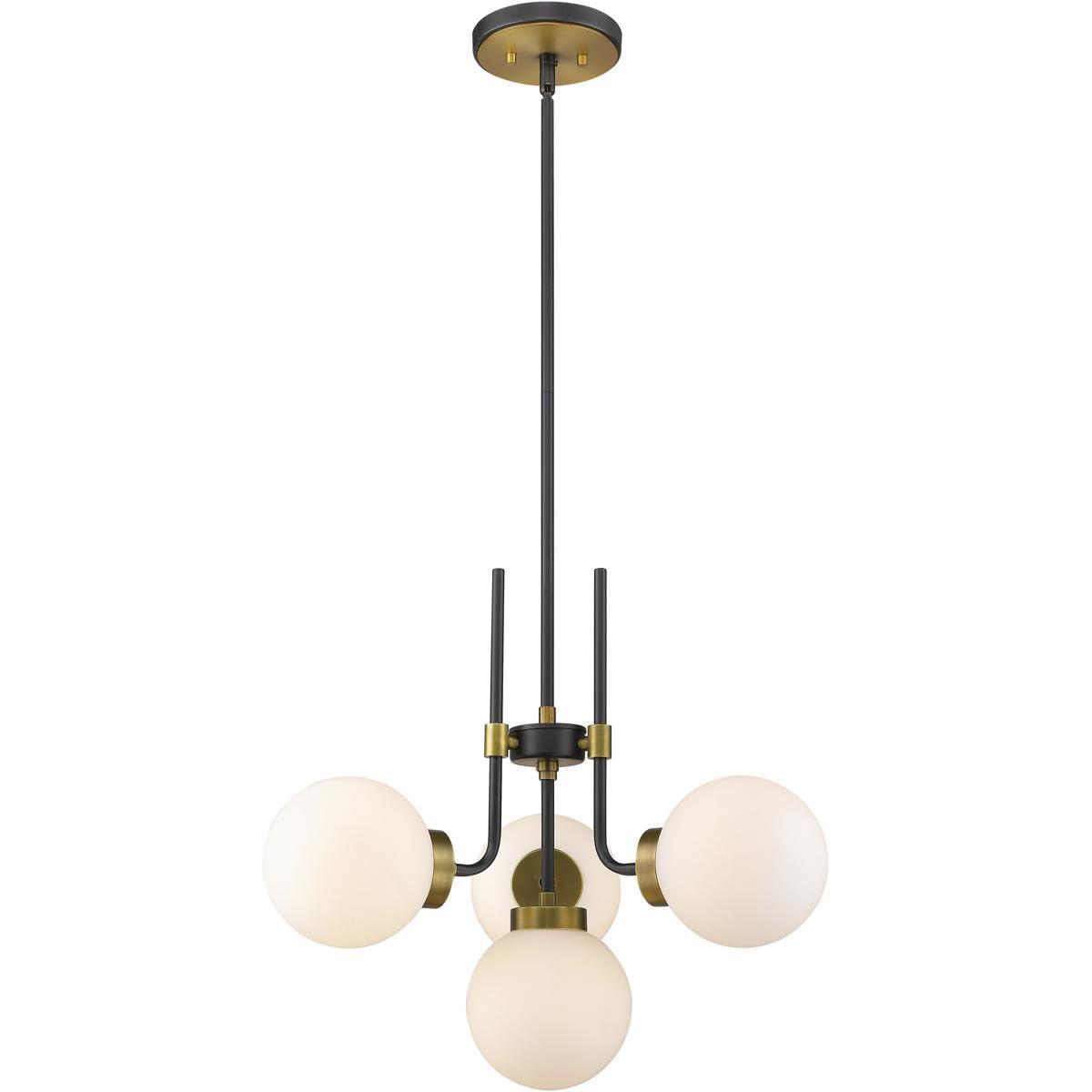 Z-Lite Parsons 4 - Light Chandelier in  Matte Black/Olde Brass