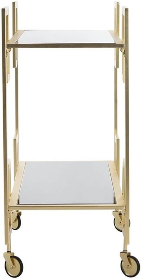 Eliza 2 Tier Bar Cart - Matte Brass/Glass - Safavieh