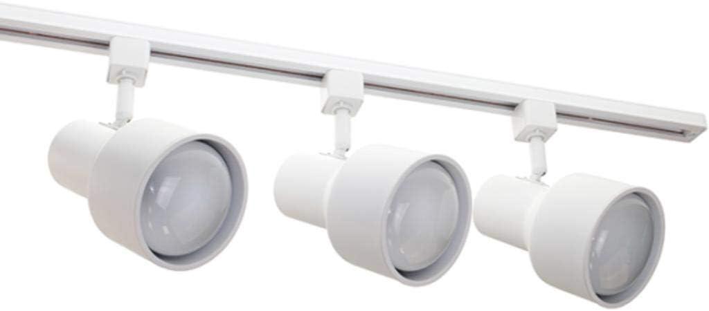 White 4-Foot Adjustable Track Lighting Kit with Step Heads