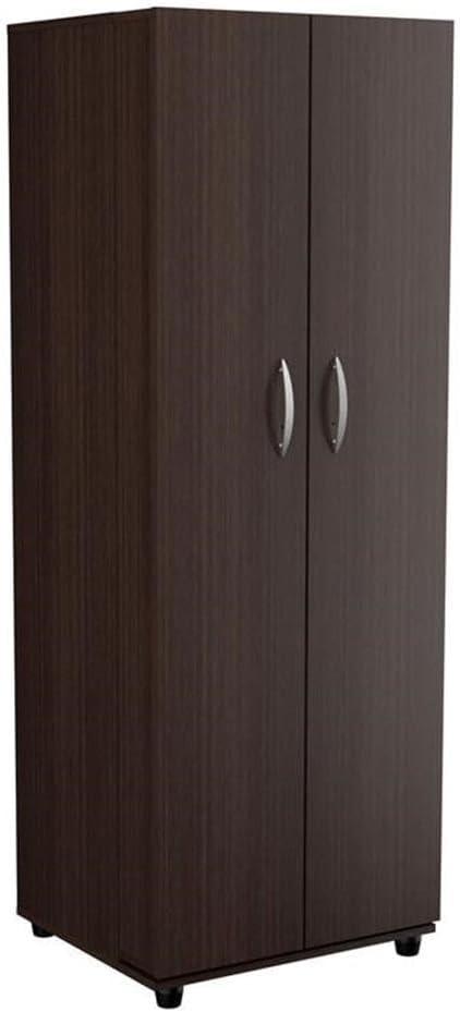 Inval 2-Door 4-Shelf Laminate Kitchen Pantry Cabinet 24"W, Espresso