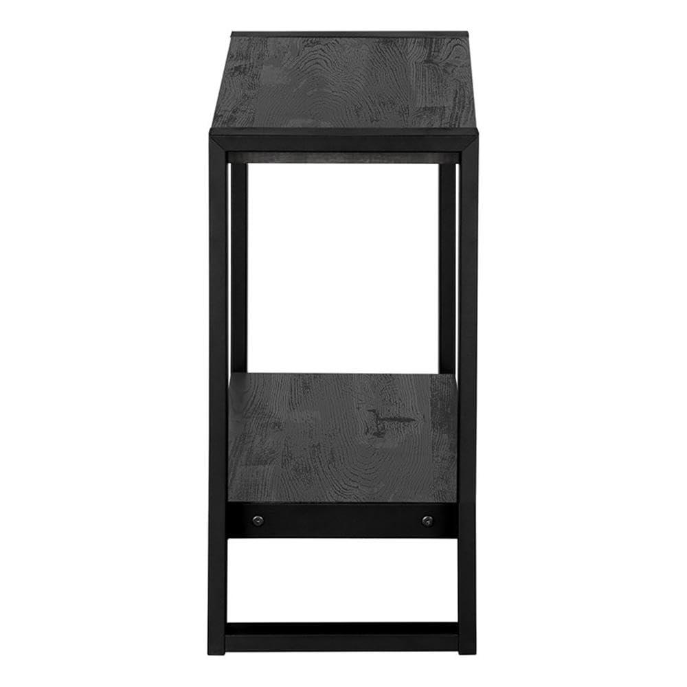 Monarch Specialties Accent Table Side End Nightstand Lamp Living Room Bedroom Metal Laminate Black Contemporary Modern