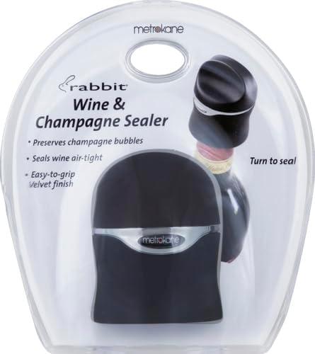 Rabbit Champagne and Wine Sealer (Velvet Black)