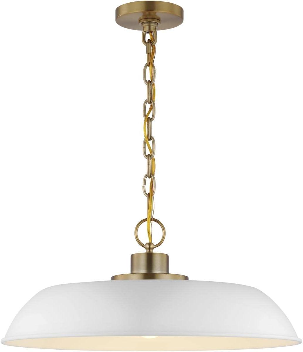 Nuvo Lighting 60/7483 Colony 20" Wide Pendant - Matte White / Burnished Brass