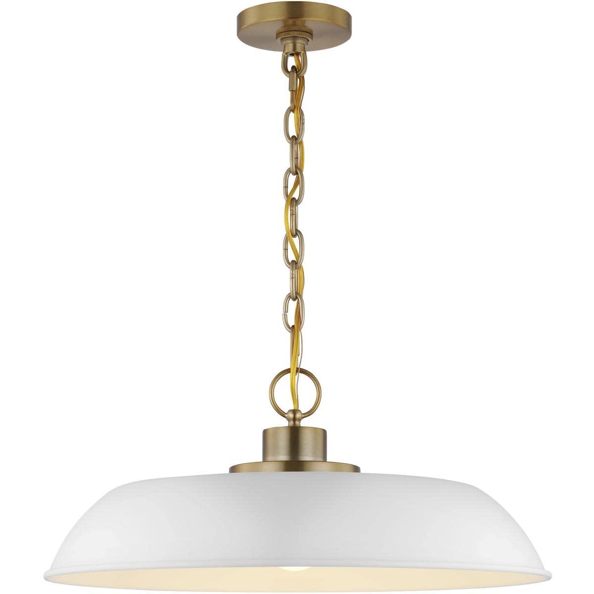 Nuvo Lighting 60/7483 Colgante Colonia de 20" de Ancho - Blanco Mate / Latón Bruñido