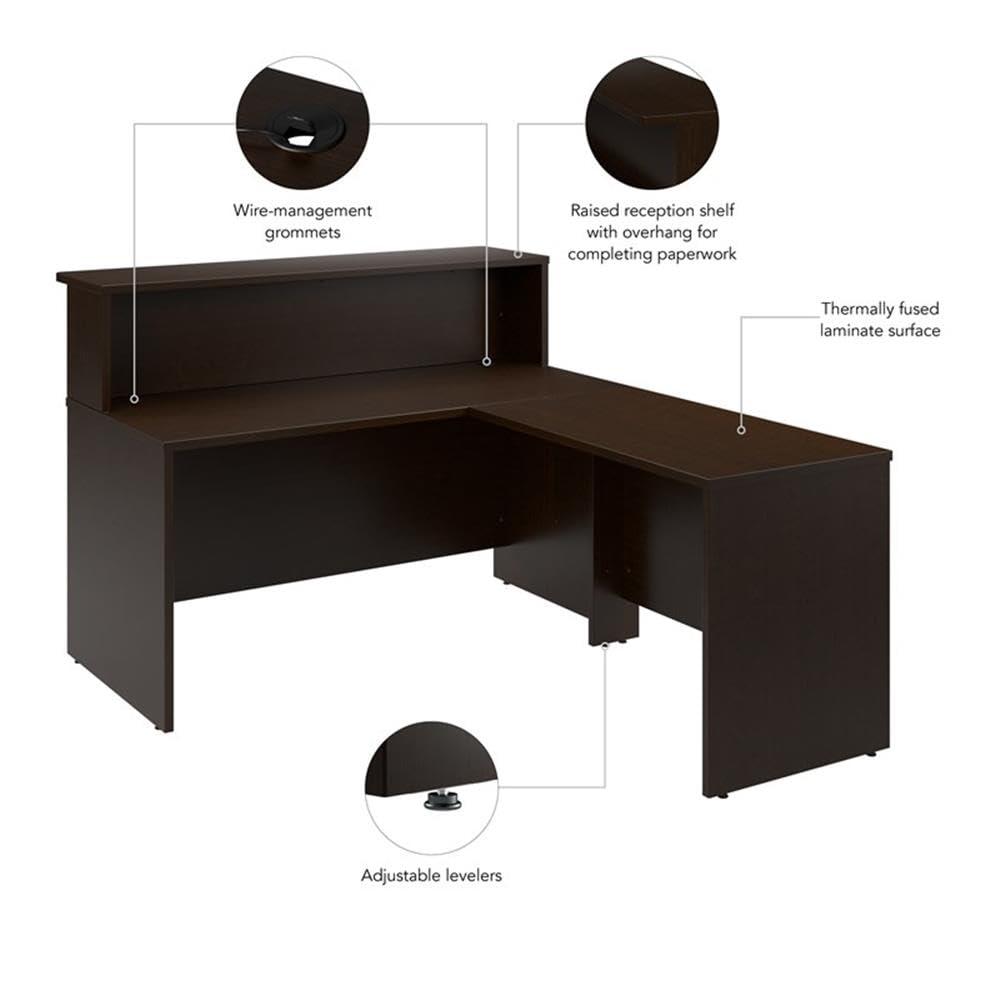 Bush Business Furniture Arrive 60W x 72D L-Shaped Reception Desk