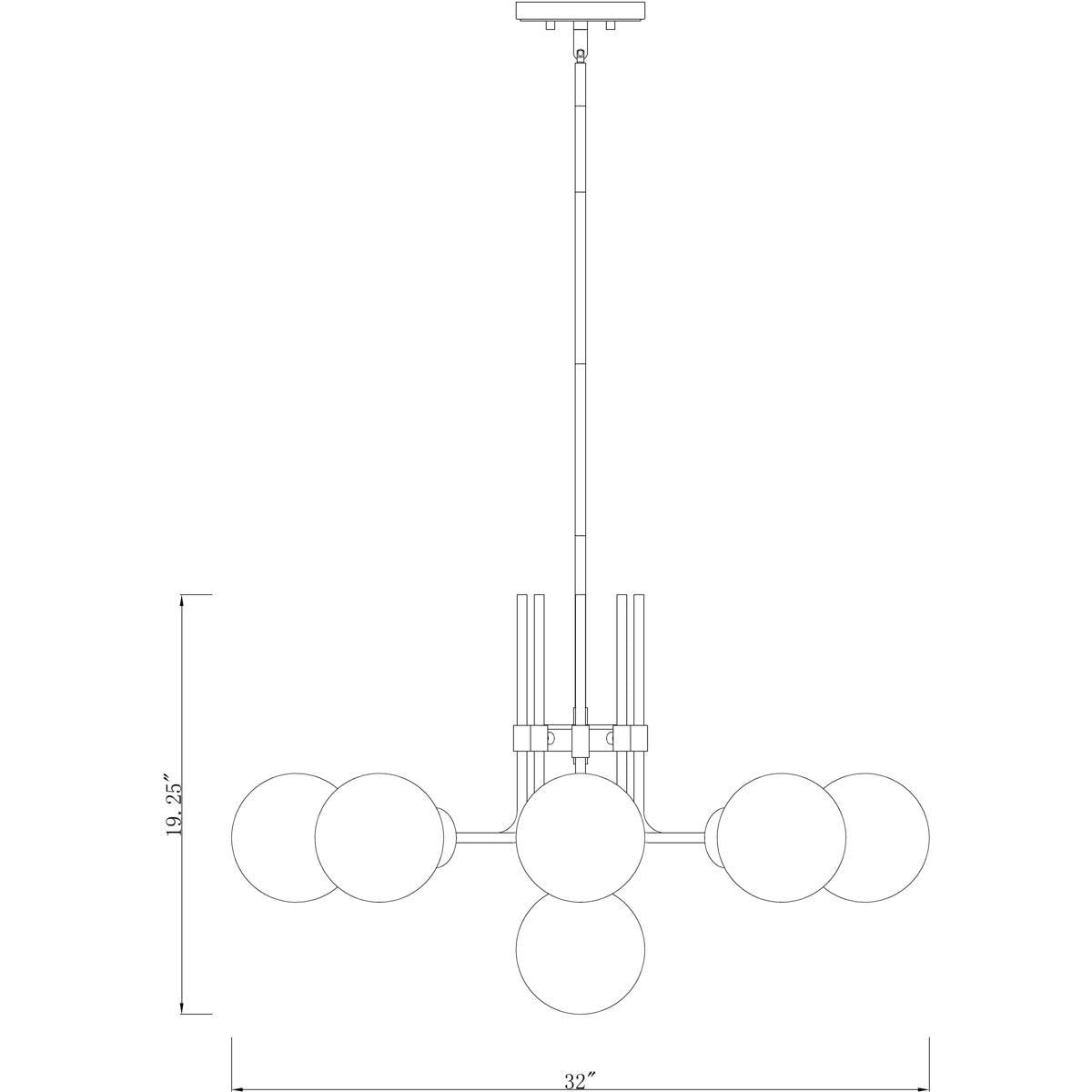 Z-Lite Parsons 9 - Light Chandelier in  Matte Black/Olde Brass