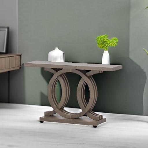 Farmhouse Console Sofa Table, 55 Inches Entryway Hallway Foyer Table White