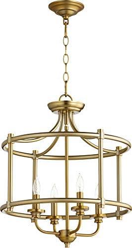 Quorum Lighting Rossington 4-Light Aged Brass Pendant