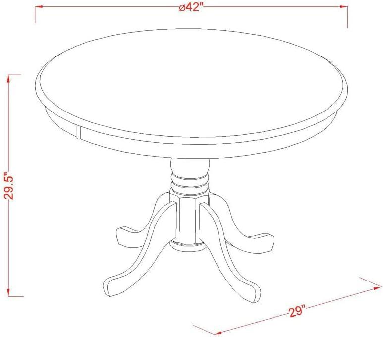 East West Furniture Eden Wood Dining Table with Pedestal Legs in Mahogany