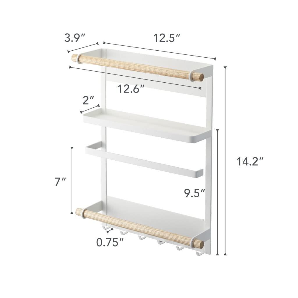 Yamazaki Tosca White Magnetic Kitchen Organization Rack