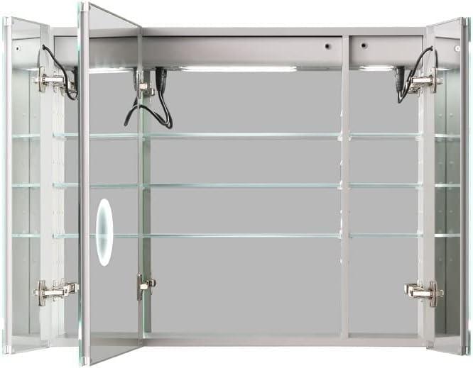 AQUADOM Signature Royale LED Medicine Cabinet, Defogger, LED 3X Makeup Mirror, Electrical Outlets