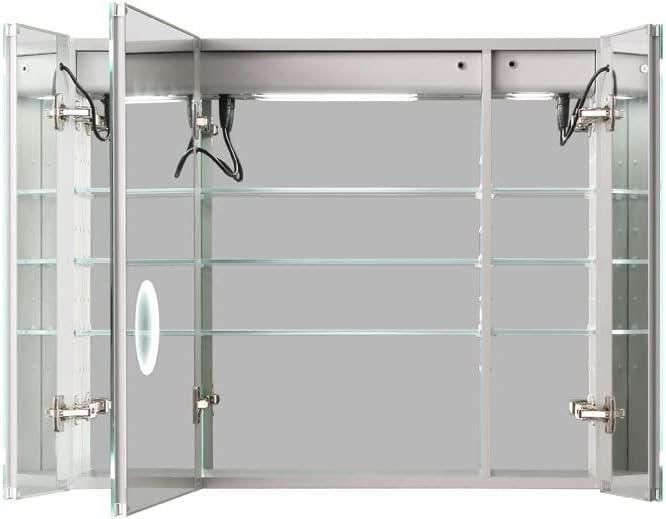 AQUADOM Signature Royale LED Medicine Cabinet, Defogger, LED 3X Makeup Mirror, Electrical Outlets