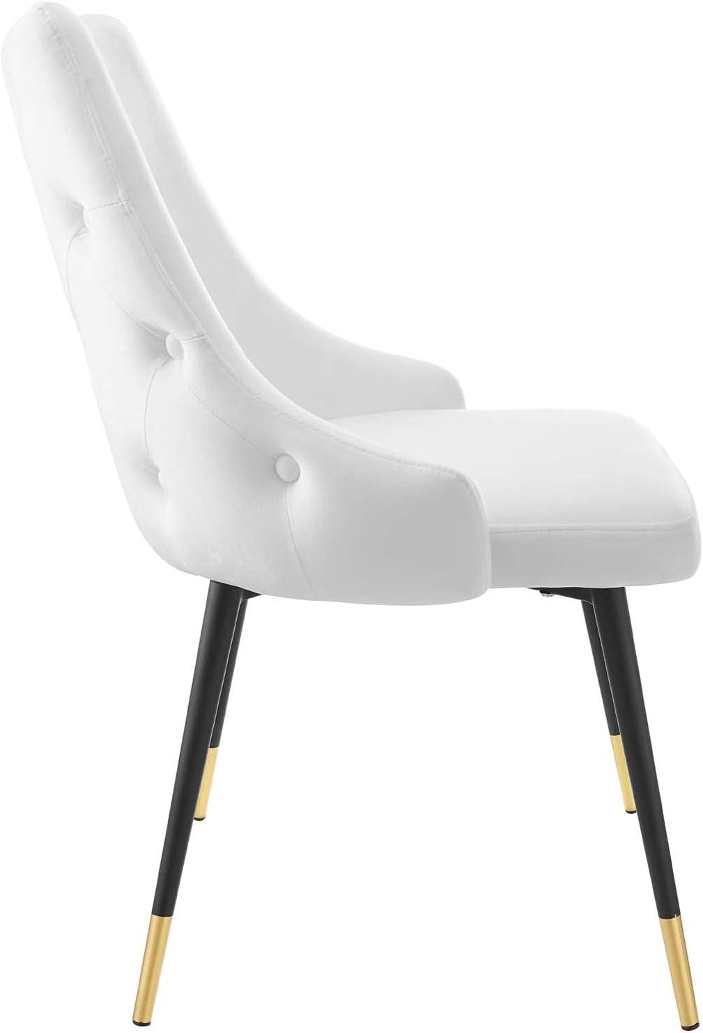 Modway Adorn 17.5" Tufted Performance Velvet Dining Side Chair in White