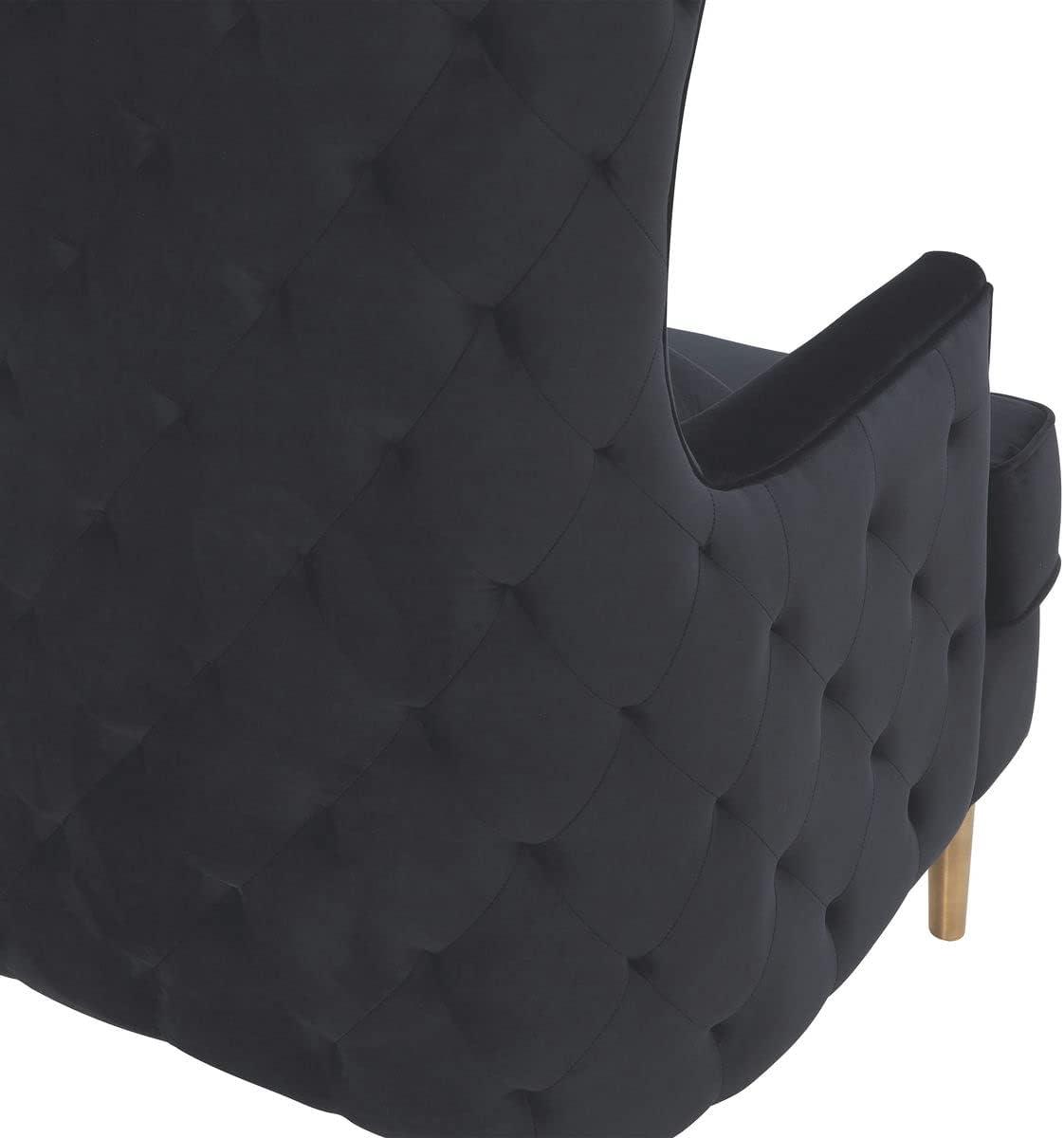 TOV Furniture Alina Black Tall Tufted Back Chair