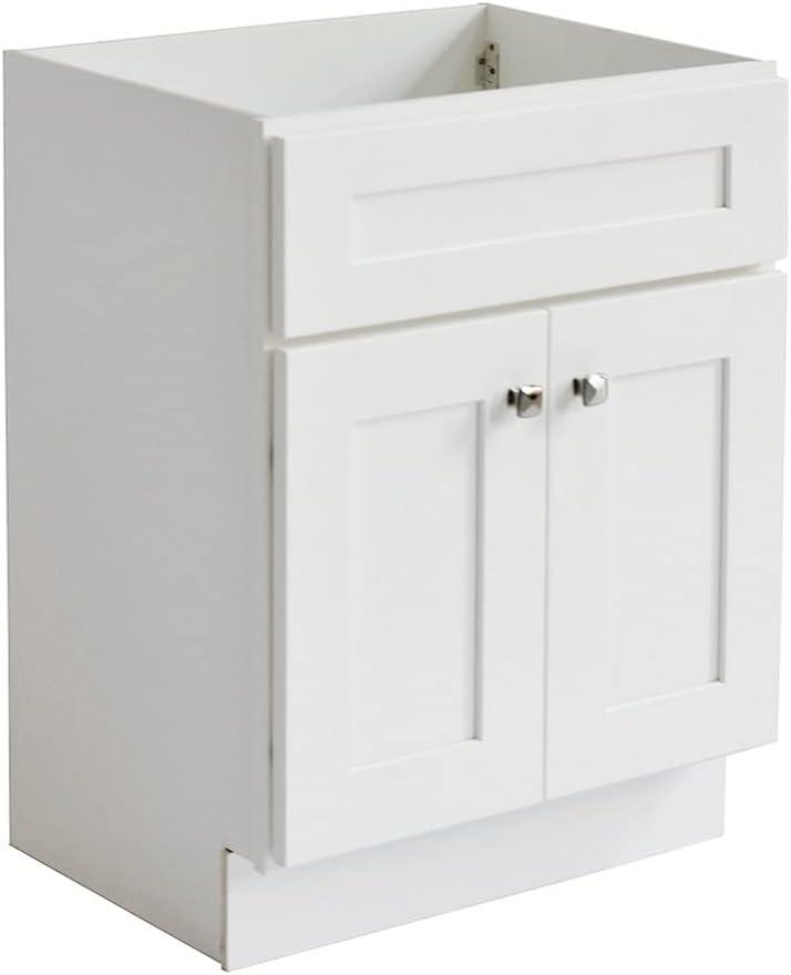 Brookings 24 Inch White Shaker Bathroom Vanity Cabinet