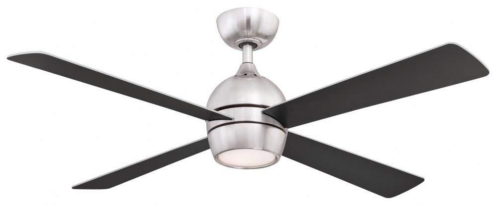 Fanimation Kwad 52 Brushed Nickel Ceiling Fan with LED light