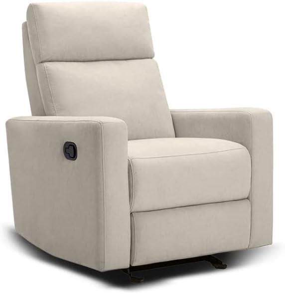 Ivory Manual Recliner Nursery Glider with Spill-Proof Fabric