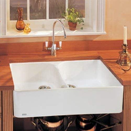 Manor House 36" L x 22" W Apron Double Basin Kitchen Sink