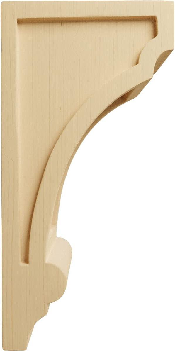 Ekena Millwork 4"W x 5"D x 10"H Diane Recessed Wood Corbel, Alder
