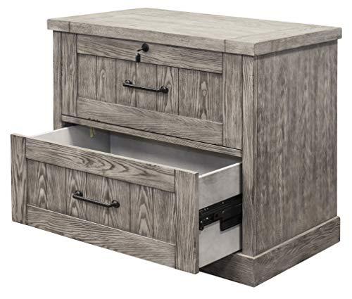 Rustic Brown 34'' Wide Mobile 2-Drawer Legal File Cabinet