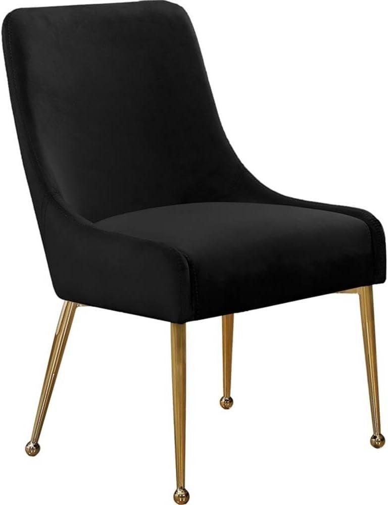 Meridian Furniture Owen 19.5"H Velvet Dining Chair in Black (Set of 2)