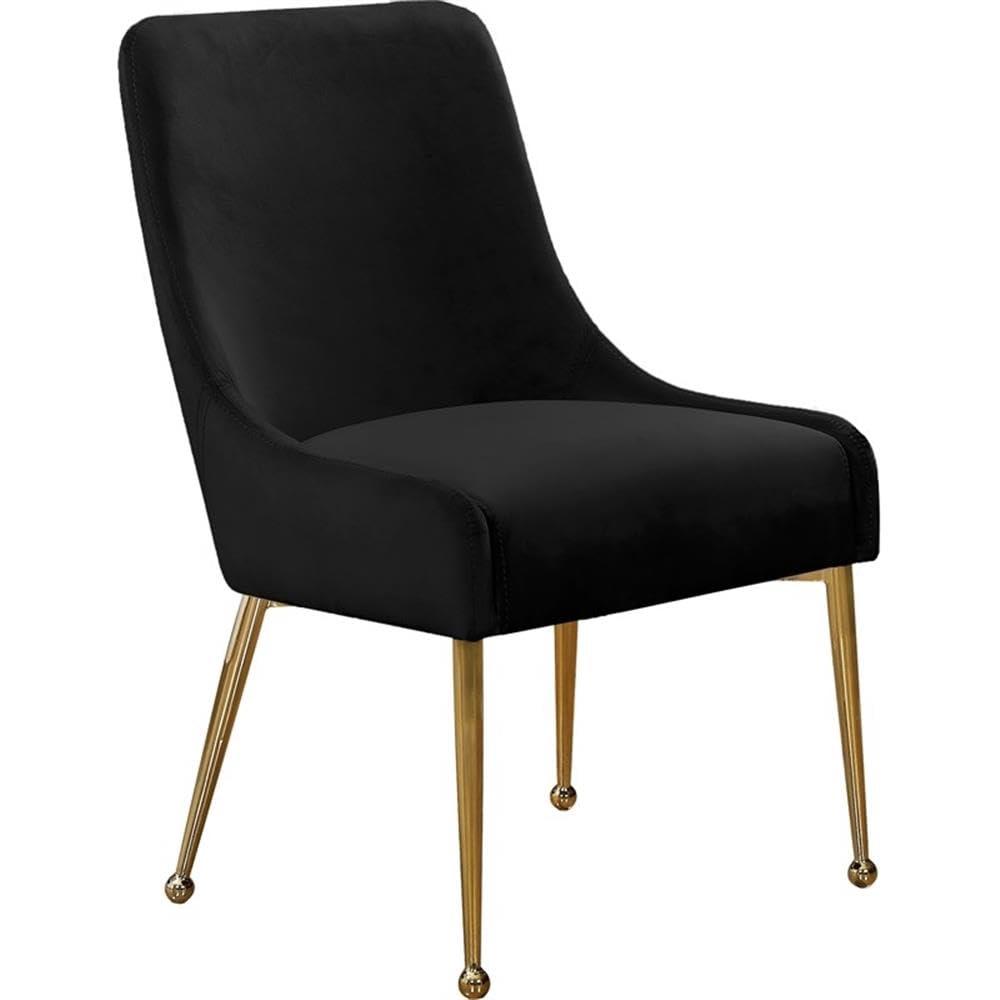 Meridian Furniture Owen 19.5"H Velvet Dining Chair in Black (Set of 2)