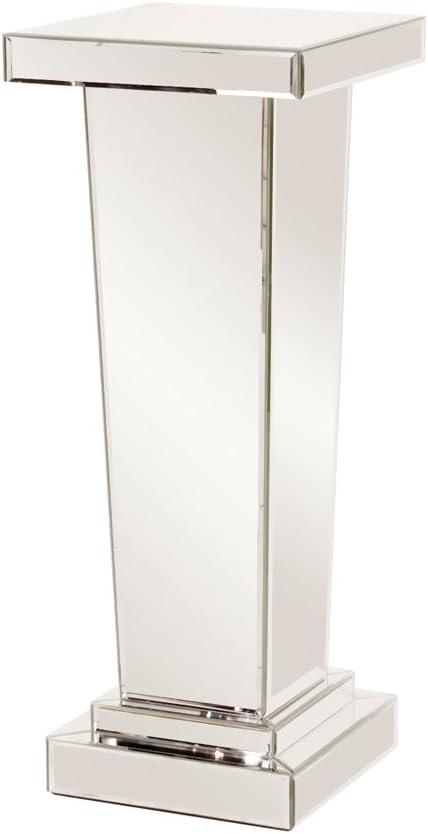 Howard Elliott Tapered Mirrored Pedestal Accent Table, Elegant Modern Bed Side Style, Mirrored Finish Design, for Bedroom, Entryway or for Any Room, 15 x 15 x 36 Inch,