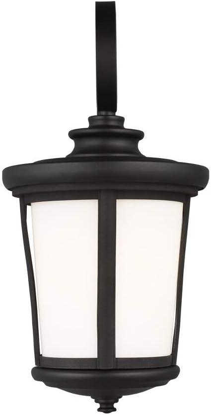 Black Dimmable Outdoor Wall Lantern with Opal Glass Shade