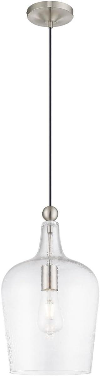 Livex Lighting Art Glass 1 - Light Pendant in  Brushed Nickel