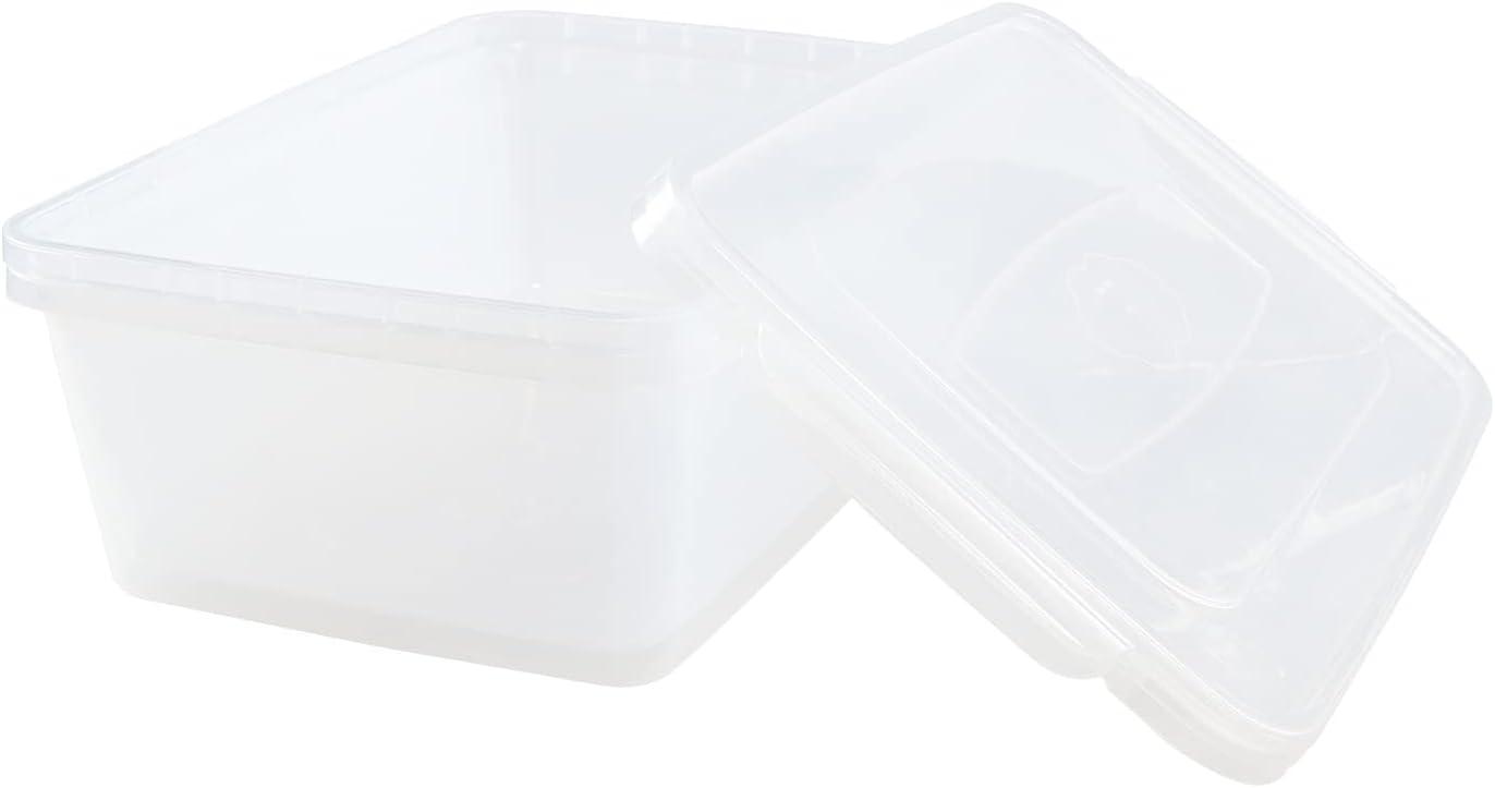 Clear Stackable Plastic Storage Boxes with Lids, 16 Quart, 2-Pack