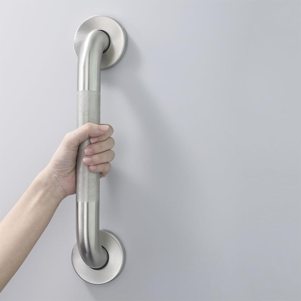 Brushed Nickel Textured Stainless Steel Handicap Grab Bars