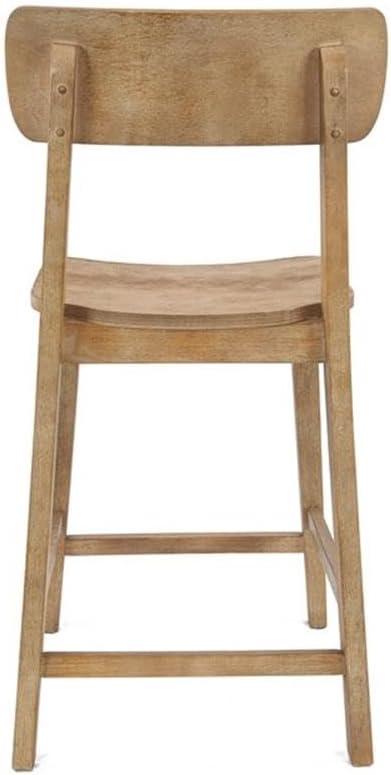 24" Torino Counter Height Barstool Barnwood - Boraam: Solid Wood, Farmhouse Style, Square Seat