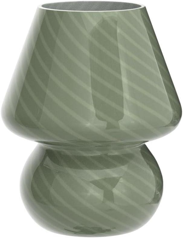 Small Beige Glass Mushroom Table Lamp